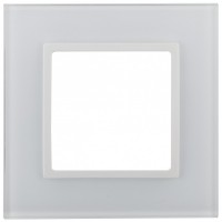 Эра Elegance рамка для розеток и выключателей 14-5101-01 на 1 пост, стекло, белый+белый Б0059166 фото