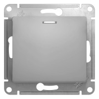 Glossa алюминий выключатель 1-клавишный с подсветкой, сх.1а, 10АХ GSL000313 фото