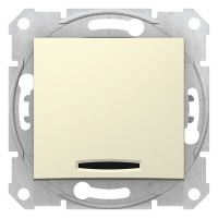 Sedna Выключатель 1-клавишный кнопочный с подсветкой 10А, бежевый SDN1600147 фото