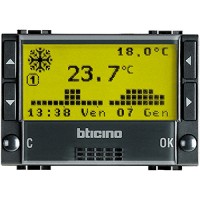 BTicino Living Light Антрацит Термостат электронный программир 7прог/7 дней, 2х1,5V 3 мод L4451 фото