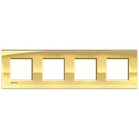 BTicino Livinglight Золото рамка прямоугольная, 2+2+2+2 мод LNA4802M4OA фото