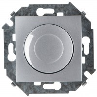Simon 15 Алюминий Светорегулятор поворотно-нажимной, 500Вт, 230В, винт.заж. 1591311-033 фото