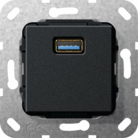 Gira S-55 Черный Разъем USB 3.0 A 568210 фото