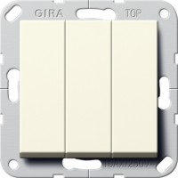 Gira S-55 Крем глянц Выключатель 3-клавишный кнопочный с винт. клеммами 284401 фото