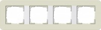 Gira E3 Песочный/Белый глянцевый Рамка 4-ая 0214417 фото