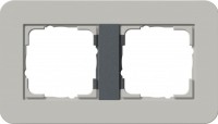 Gira E3 Серый/Антрацит Рамка 2-ая 0212422 фото