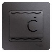 Glossa термостат электронный теплого пола с датчиком ( +5-+50°C,10A, в сборе с рамкой), цвет графит GSL001338 фото