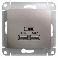 Glossa платина розетка USB 5В/2,1А, 2х5В/1,05А GSL001233 фото