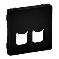Legrand Valena Life Black лицевая панель для двойных телефонных/информационных розеток, антрацит. 756422 фото