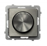 Ospel Sonata Сталь Светорегулятор поворотно-нажимной для нагрузки лампами накаливания и галогенными ŁP-8RM/m/37 фото