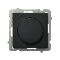 Ospel Sonata Черный металлик Светорегулятор поворотно-нажимной для нагрузки лампами накаливания, галогенными и LED ŁP-8RL2/m/33 фото