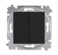 ABB EPJ Levit антрацит / дымчатый чёрный Выключатель 2-клавишный 2CHH590545A6063 фото