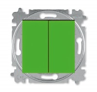 ABB EPJ Levit зелёный / дымчатый чёрный Выключатель 2-клавишный 2CHH590545A6067 фото