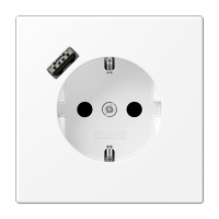 JUNG LS 990 Белый матовый Розетка с USB-зарядным устройством, тип A, SCHUKO LS1520-18AWWM фото