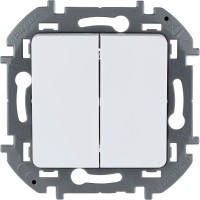 Legrand Inspiria белый выключатель двухклавишный 10 AX - 250 В 673620 фото