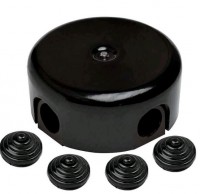 Bironi Лизетта керамика чёрный распределительная коробка 78*30мм (4 ввода в комплекте) B1-521-03-K фото