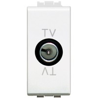 BTicino Livinglight Бел розетка TV проходная, 1 мод N4202P фото