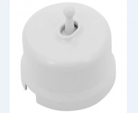 Bironi Лизетта пластик белый выключатель проходной 1-клавишный (тумблерный) B1-231-21 фото