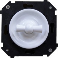 Bironi Шедель пластик белый выключатель проходной 2-клавишный (скрытый монтаж) B3-202-21 фото
