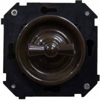 Bironi Шедель пластик коричневый  выключатель проходной 2-клавишный (скрытый монтаж) B3-202-22 фото
