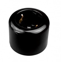 Bironi Ришелье пластик чёрный розетка с заземлением R1-101-23 фото