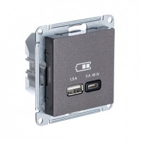 Systeme Electric AtlasDesign мокко USB розетка A + тип-C 45W высокоскор.заряд. QC, PD, механизм ATN000629 фото