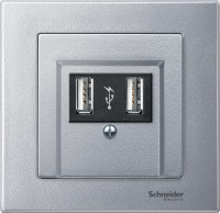 Schneider Electric Merten SM Алюминий Накладка аудиорозетки 2-ой (мех М46701х) MTN297960 фото