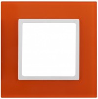 ЭРА 14-5101-22 Elegance Оранжевый/белый стекло рамка 1-ая Б0034477 фото