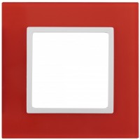 ЭРА 14-5101-23 Elegance Красный/белый стекло рамка 1-ая Б0034478 фото