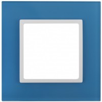 ЭРА 14-5101-28 Elegance Голубой/белый стекло рамка 1-ая Б0034482 фото
