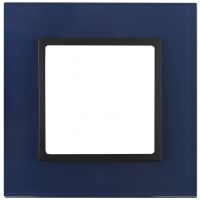 ЭРА 14-5101-29 Elegance Синий/антрацит стекло рамка 1-ая Б0034483 фото