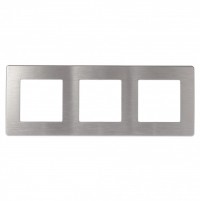 ЭРА рамка для розеток и выключателей Серия 12 12-5103-03 на 3 поста, Сатин, алюминий Б0052521 фото