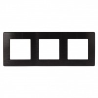 ЭРА рамка для розеток и выключателей Серия 12 12-5103-06 на 3 поста, Сатин, чёрный Б0052524 фото