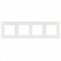 ЭРА рамка для розеток и выключателей Серия 12 12-5104-01 на 4 поста, Сатин, белый Б0052529 фото