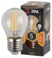 ЭРА F-LED P45-5W-827-E27 (филамент, шар, 5Вт, тепл, E27) Б0043438 фото