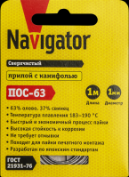 Navigator Припой 93 093 NEM-Pos03-63K-1-S1 (ПОС-63, спираль, 1 мм, 1 м) 93093 фото
