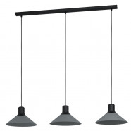 Eglo 99512 Подвесной потолочный светильник (люстра) ABREOSA, 3x28W, E27, L1080, B280, H1100, сталь, черный/серый 99512 фото