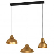 Eglo 390016 Подвесной потолочный светильник (люстра) SAVARVA, 3x40W, E27, L930, B305, H1300, сталь, черный/сталь, золотой 390016 фото