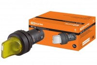 TDM Переключатель на 2 положения с фиксацией SB7-CK2561-24V короткая ручка(LED) d22мм 1з желтый SQ0746-0058 фото