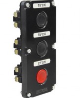 Электротехник ПКЕ 112-3 У3, 10А, 660В, 3 элемента, чёрный и красный цилиндр, в нишу, IP40, пост управления  (ЭТ) ET519054 фото