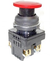 Электротехник КЕ-201 У2 исп.4, красный, 1з, гриб с фиксацией, IP54, 10А, 660В, выключатель кнопочный  (ЭТ) ET561485 фото