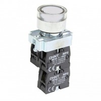 CHINT Кнопка управления NP2-BW3161 плоская, белая, 1НО, AC/DC230В(LED), IP40 (R) 575692 фото