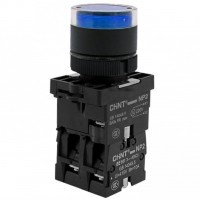 CHINT Кнопка управления NP2-BW3661 плоская синяя, 1НО, AC/DC230В(LED), IP40 (R) 574695 фото