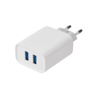 Сетевое зарядное устройство для iPhone/iPad 2 x USB, 5V, 2.4 A, белое Rexant 16-0276 фото