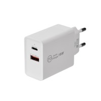 REXANT Сетевое зарядное устройство для iPhone/iPad Type-C + USB 3.0 с Quick charge, белое 16-0278 фото