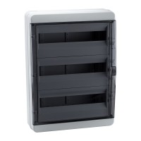 КЭАЗ Корпус пластиковый Навесной OptiBox P-BNK-3-54-IP65 Прозрачная черная дверь 117980 фото