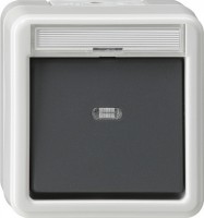 Gira Кнопочный выключатель с полем для надписи IP44 015230 фото