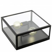 Eglo Светильник полочный CHARTERHOUSE, 2x60W (E27), 360х360, сталь, черный/стекло, прозрачный 49392 фото