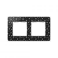 Simon 82 Detail Черный в белую звёздочку, основание белое Рамка 2-ая 8200620-222 фото