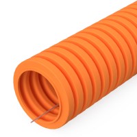 Труба гофрированная ПВХ легкая 350 Н оранжевая с/з d16 мм (100 м/5500 м уп/пал) Промрукав PR01.0130 фото